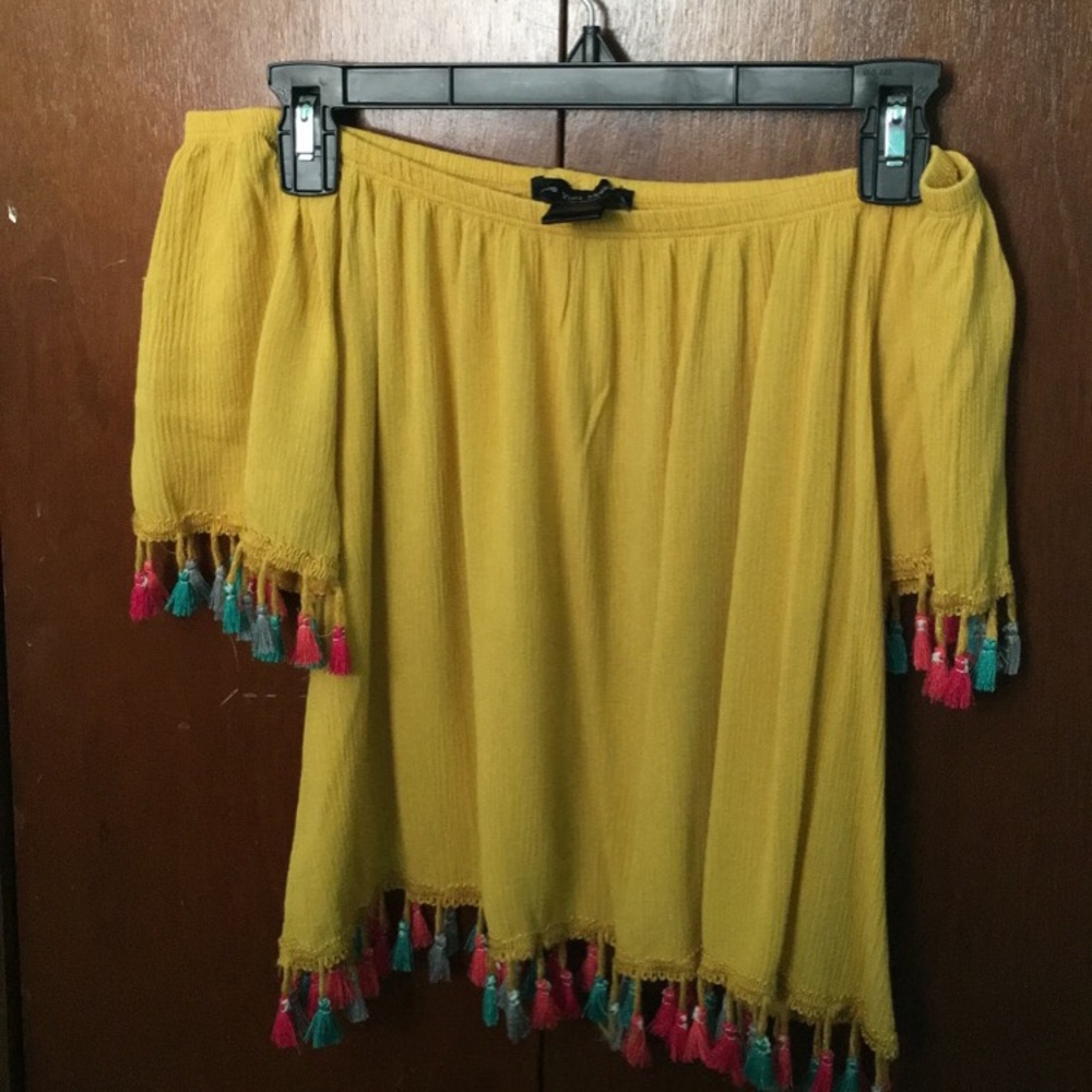 Yellow off the shoulder top